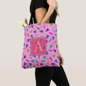 Tote Bag Monogramme rose des années 80 (De près)