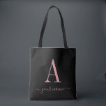Tote Bag Monogramme rose élégant Simple, minimaliste modern<br><div class="desc">Élégant Monogramme rose Simple, moderne minimaliste Sac fourre-tout élégant (les couleurs peuvent être modifiées) design monographique personnalisé qui peut être personnalisé avec une initiale et un nom dans le script. Un cadeau parfait pour votre mariage - servante d'honneur, demoiselles d'honneur, mères de la mariée et du marié, et fille de...</div>