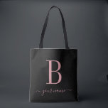 Tote Bag Monogramme rose élégant Simple, minimaliste modern<br><div class="desc">Élégant Monogramme rose Simple, moderne minimaliste Sac fourre-tout élégant (les couleurs peuvent être modifiées) design monographique personnalisé qui peut être personnalisé avec une initiale et un nom dans le script. Un cadeau parfait pour votre mariage - servante d'honneur, demoiselles d'honneur, mères de la mariée et du marié, et fille de...</div>