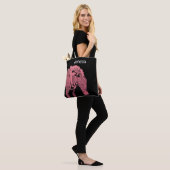 Tote Bag Monogramme rose et noir Zèbre (Sur le modèle)