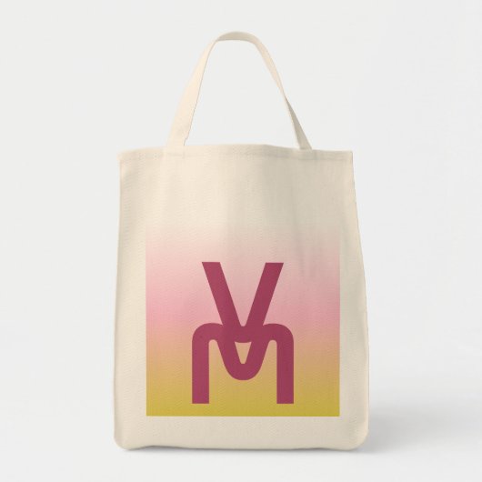 Tote Bag Monogramme rose et or (Devant)