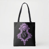 Tote Bag Monogramme Rose Gothique Romantique (Devant)