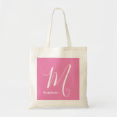 Tote Bag Monogramme rose Nom initial Budget (Devant)