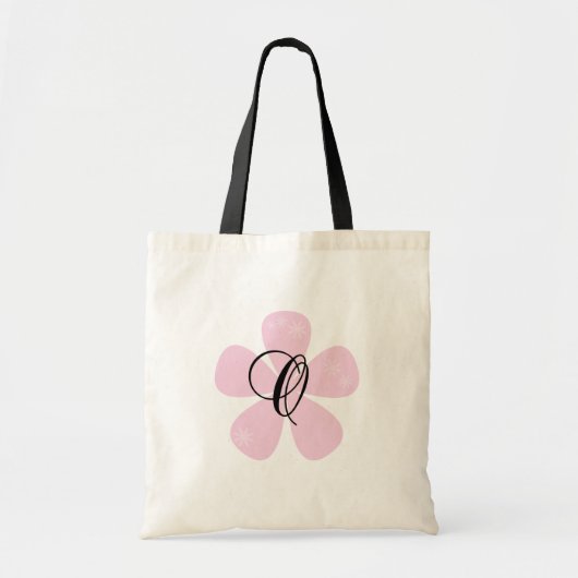 Tote Bag Monogramme rose O de fleur (Devant)