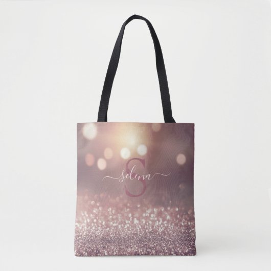 Tote Bag Monogramme Rose or (Devant)