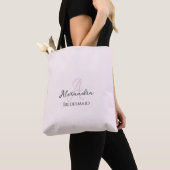 Tote Bag Monogramme rose pâle moderne minimaliste (De près)