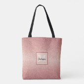 Tote Bag monogramme rose parties scintillant or (Dos)