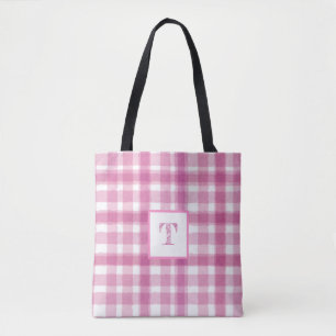 Tote Bag Monogramme rose Plat Personnalisé