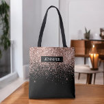 Tote Bag Monogramme Rose rose rose rose Parties scintillant<br><div class="desc">Ajoutez votre propre nom ou Monogram Blush Rose Gold Faux Parties scintillant et Sparkle Modern et élégant sac chic luxe moderne et élégant. Ce sac peut être utilisé par les médecins, les infirmières, les stylistes de cheveux, salon de beauté, maquillage, massage et Spa, Lash d'oeil, Oeil-coureur, restaurateurs, serveuse, et les...</div>