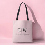 Tote Bag Monogramme rose rousse Dusty<br><div class="desc">Blush Dusty Pink Elegant Ajoutez Votre Propre Nom Monogramme Livre Sac. Ce sac de livre peut être customisé pour inclure votre nom initial et prénom et donné comme cadeau pour Noël,  Sweet 16 Anniversaire,  Fête des mariées ou un Mariage.</div>