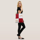 Tote Bag Monogramme rouge moderne élégant élégant initial F (Sur le modèle)