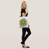 Tote Bag Monogramme Rouge Noël élégante (Sur le modèle)