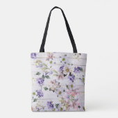 Tote Bag Monogramme rustique romantique en bois de grange à (Dos)