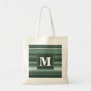 Tote Bag Monogramme sauge bandes vertes