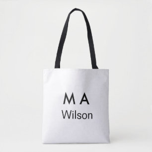 Tote Bag Monogramme simple ajoutez votre lettre de nom homm