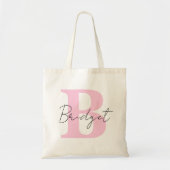 Tote Bag Monogramme simple et nom Calligraphie moderne (Devant)