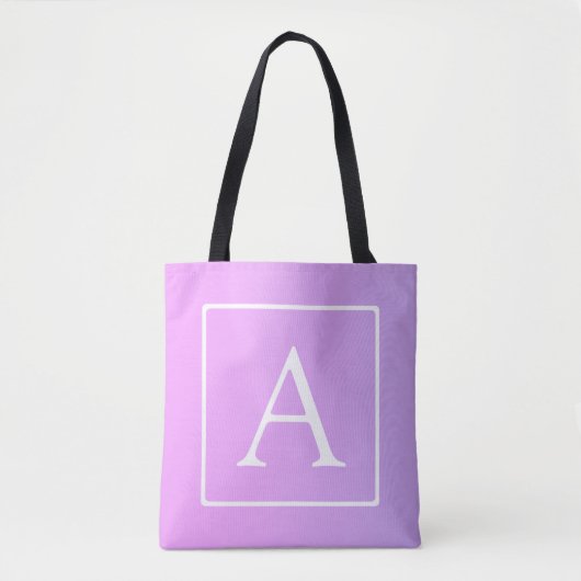Tote Bag Monogramme simple | Ombre subtil rose/violet (Devant)