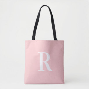 Tote Bag Monogramme simple rose moderne