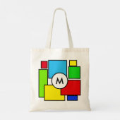 Tote Bag Monogramme sur carrés multicolores (Dos)