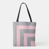 Tote Bag Monogramme sur rayé gris clair et rose (Dos)