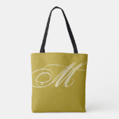 Tote Bag Monogramme sur toute impression, moutarde Dusty (Dos)