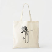 Tote Bag Monogramme T manuscrit avec Rose (Devant)