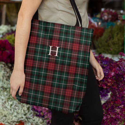 Tote Bag Monogramme Tartan de vacances