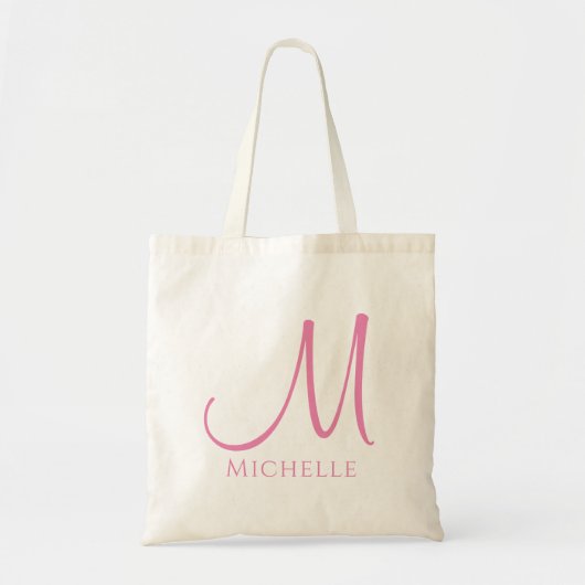 Tote Bag Monogramme tendance Lettre initiale Nom moderne (Devant)