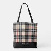 Tote Bag Monogramme Thompson Camel Tartan Plaid Motif (Dos)
