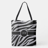 Tote Bag Monogramme Tiger Bande Argent Parties scintillant  (Dos)