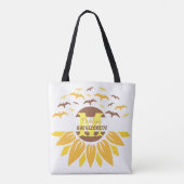 Tote Bag Monogramme tournesol domestique personnalisée (Dos)