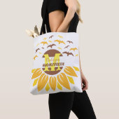 Tote Bag Monogramme tournesol domestique personnalisée (De près)