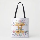 Tote Bag Monogramme tournesol domestique personnalisée Four (Devant)