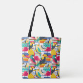 Tote Bag Monogramme tropical géométrique des oiseaux | (Dos)