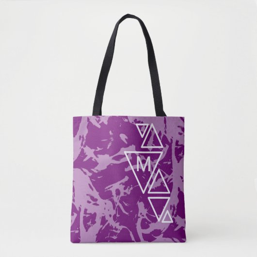 Tote Bag Monogramme TS de déformation violette (Devant)