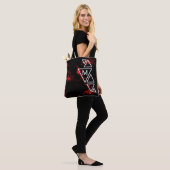 Tote Bag Monogramme TS en marbre rouge (Sur le modèle)