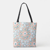 Tote Bag Monogramme Turquoise Mandala Peach (Dos)