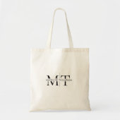 Tote Bag Monogramme Typographie Moderne Noir (Devant)