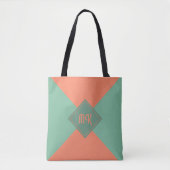Tote Bag Monogramme vert chic (Devant)
