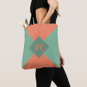 Tote Bag Monogramme vert chic (De près)