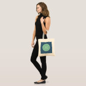 Tote Bag Monogramme vert en bon état du motif | de Chevron (Devant (modèle))