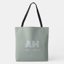 Monogramme Vert Matcha Minimaliste Terreux