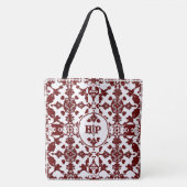 Tote Bag Monogramme vintage Damas (Devant)