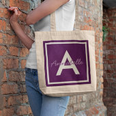 Tote Bag Monogramme violet personnalisé