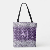 Tote Bag Monogramme Violet Tufté Diamant Parties scintillan (Dos)