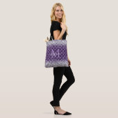 Tote Bag Monogramme Violet Tufté Diamant Parties scintillan (Sur le modèle)