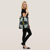Tote Bag Monogramme Votre Nom Initial Clématite Art Floral (Sur le modèle)