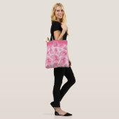 Tote Bag Monogramme & Votre Nom Sur Pink Paisley Motif (Sur le modèle)