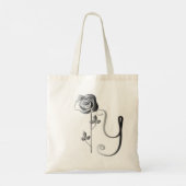 Tote Bag Monogramme Y manuscrit avec Rose (Dos)