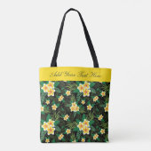Tote Bag Monogramme Yellow Green Floral Botanique (Dos)